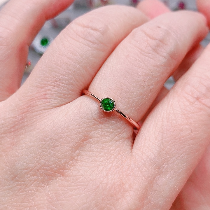 透辉石戒指银S925镶嵌