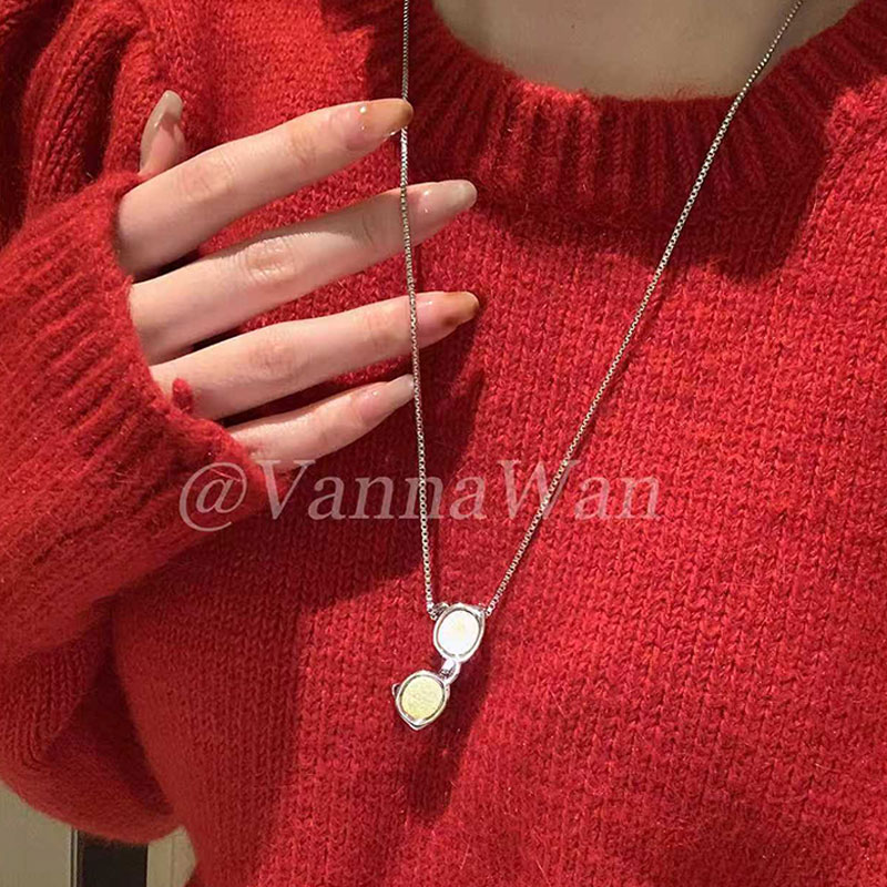 伦敦假日.墨镜吊坠小众休闲风时尚项链毛衣链