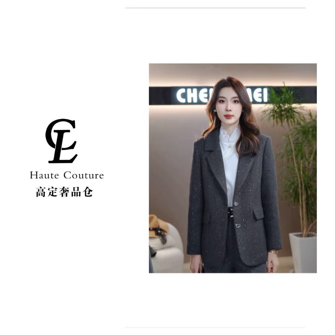【CL奢品高定】CYM1414秋冬季2025设计感亮闪闪女时尚显瘦西服外套