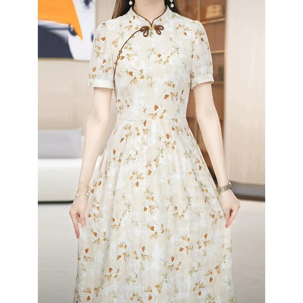 A920 新中式国风连衣裙2025新款女夏季日常高端年轻改良旗袍