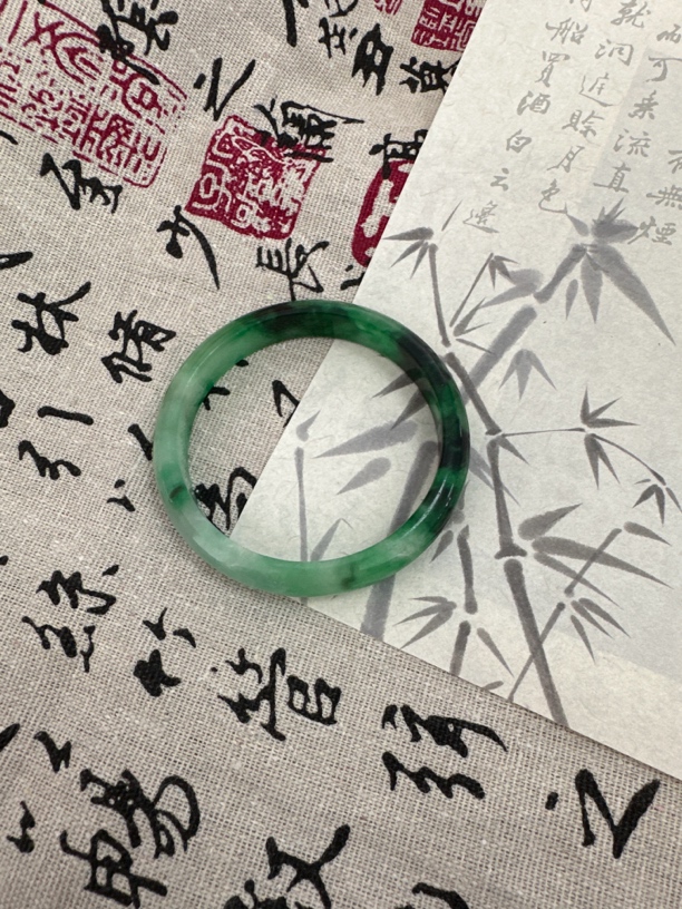 T1348 五九加飘花缅甸翡翠手鐲