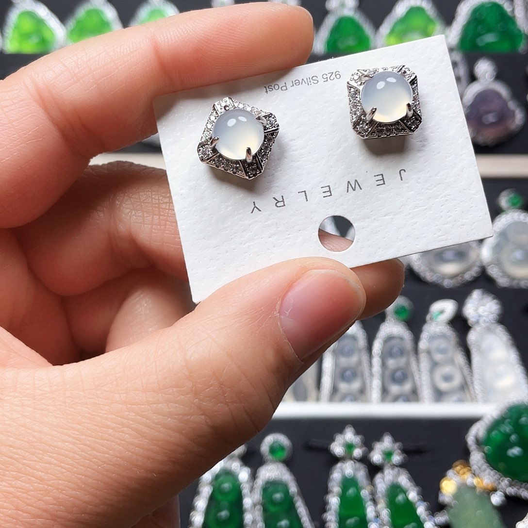 玛瑙/玉髓耳钉合金