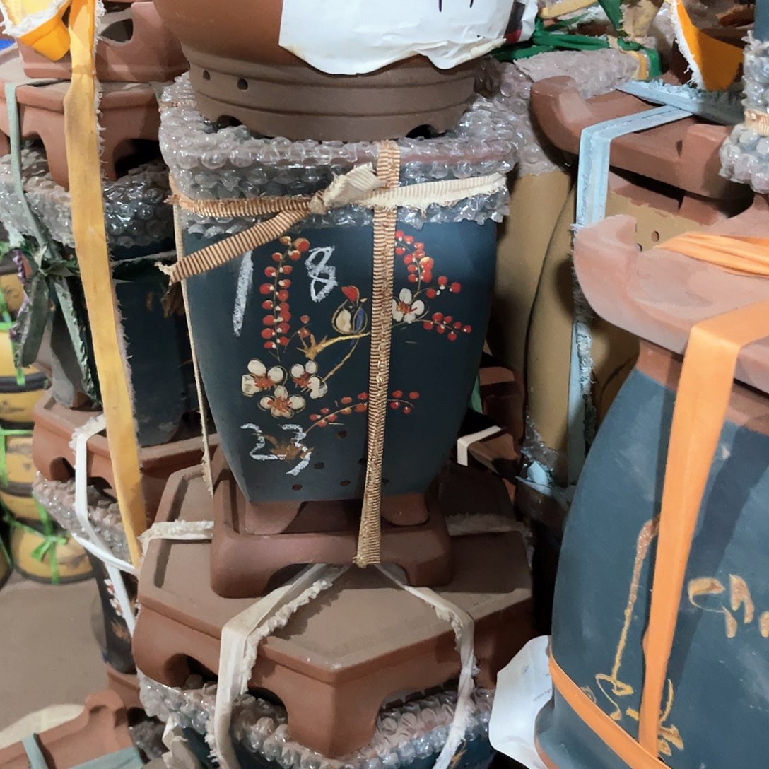 紫砂花盆高四方盆一个