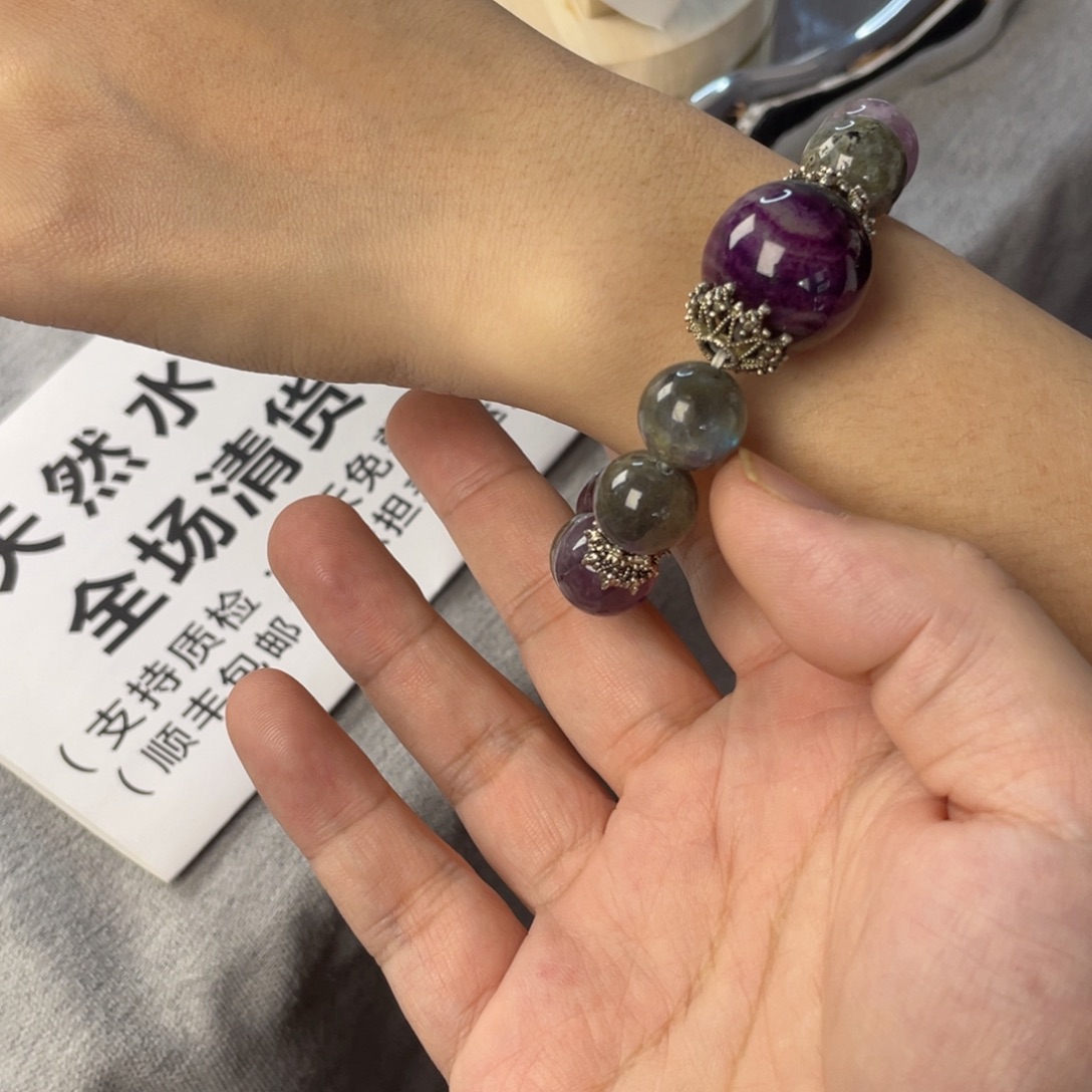 水晶手链银S925镶嵌