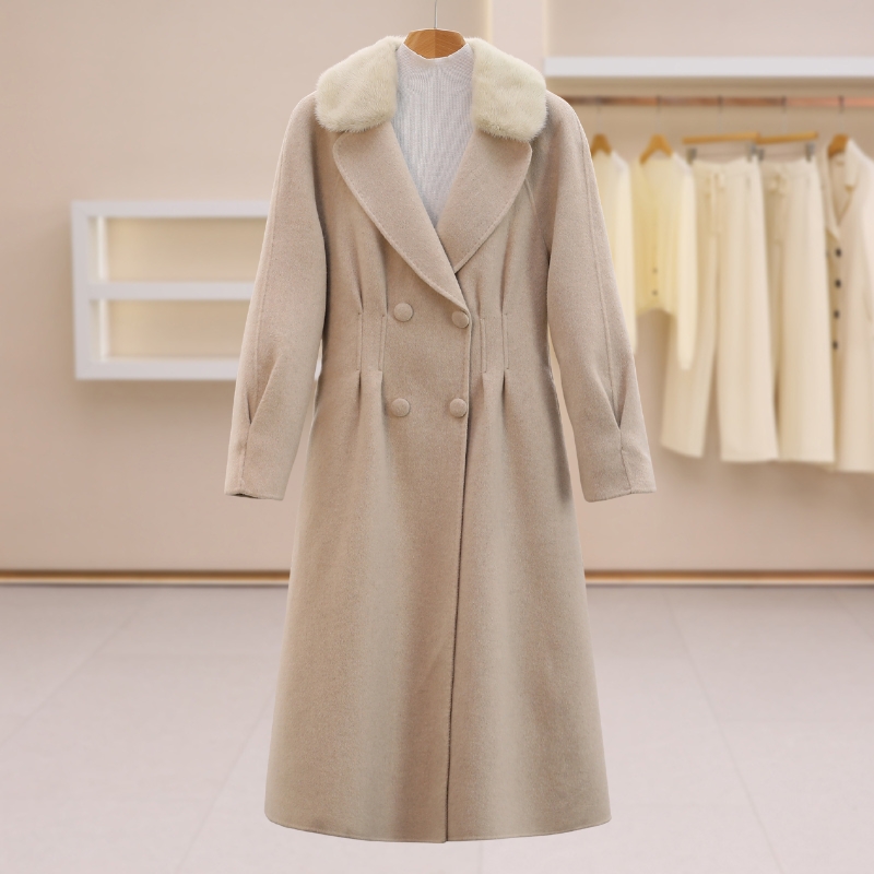 B3256-【25年拉家秋冬新款】拼接长款双面呢#1ZLK58B004