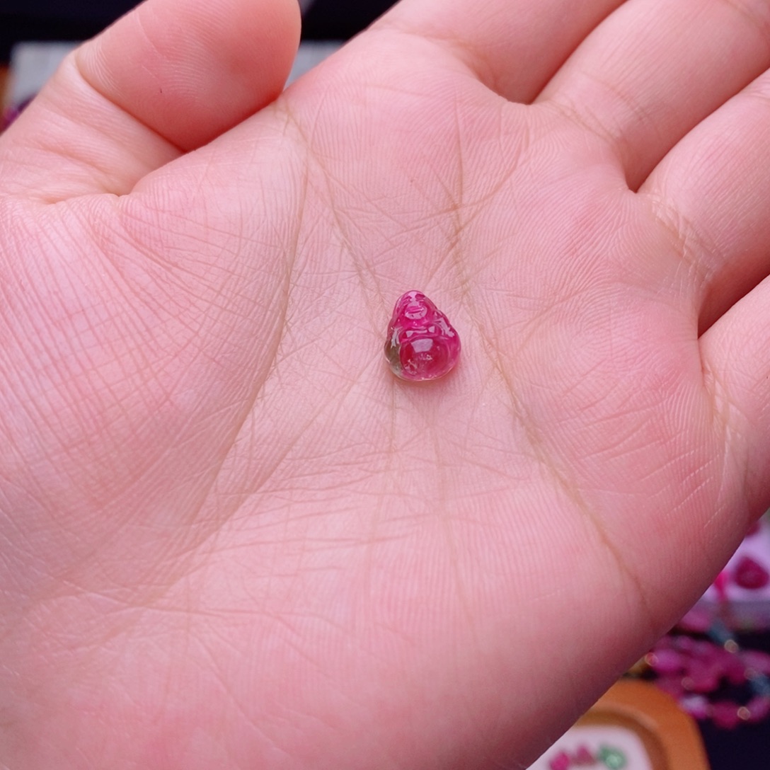 未镶嵌裸珠m碧玺西瓜佛公