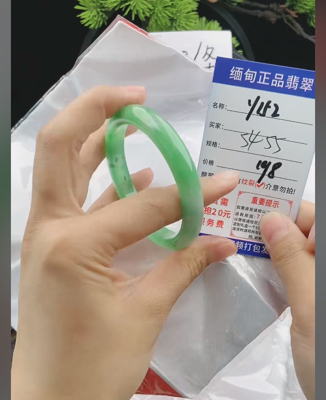 Y152缅甸翡翠手镯处理198/条【一物一证】实物以直播间为准