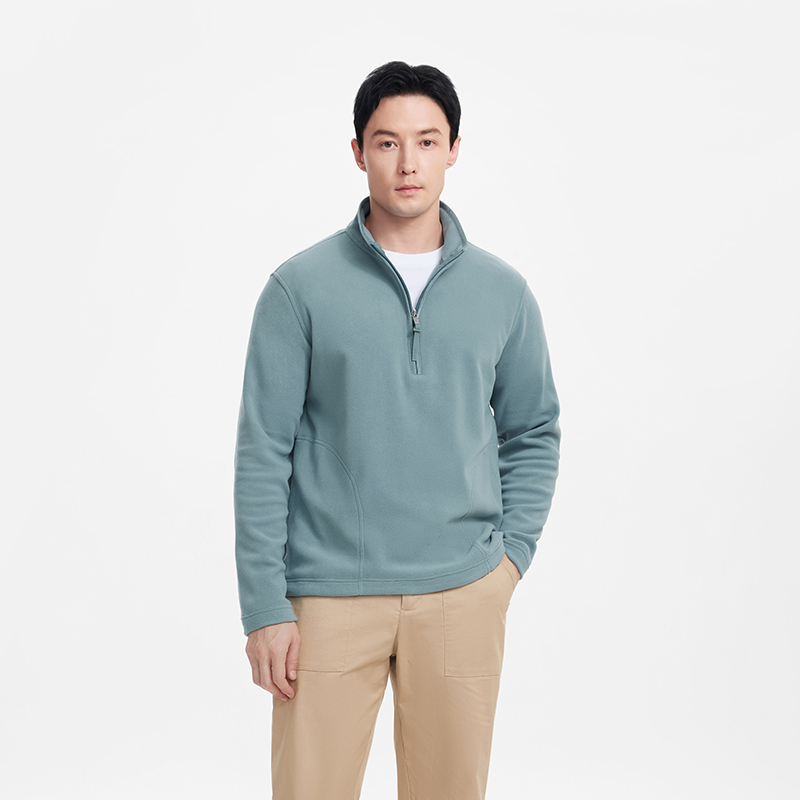 【年终狂欢】AIGLE艾高秋冬套头保暖立领半拉抓绒衣男士BA64