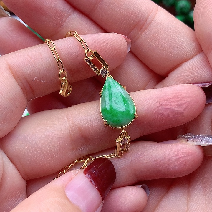 翡翠颈饰银S925镶嵌翡翠