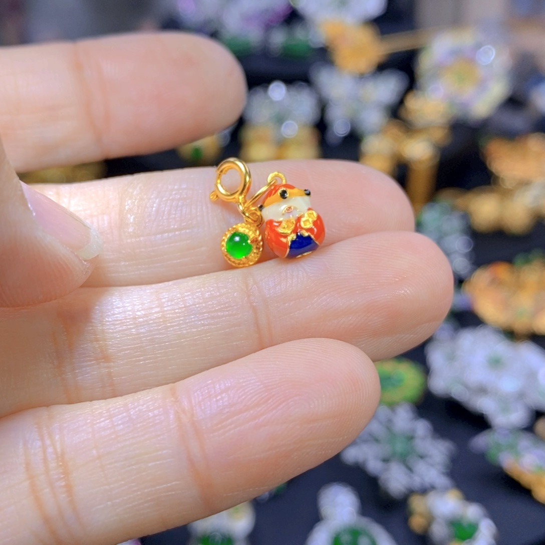 翡翠耳钉银S925镶嵌天然翡翠