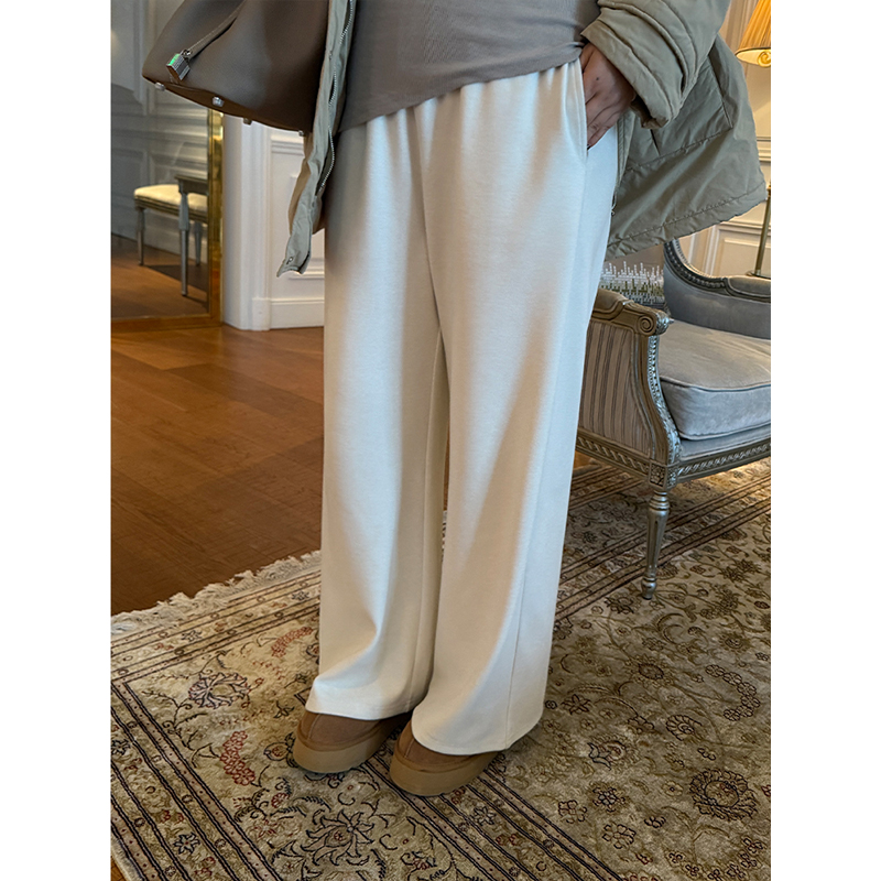 铅笔小鑫大码女装 简约百搭垂感亲肤高腰遮肉显瘦休闲直筒裤