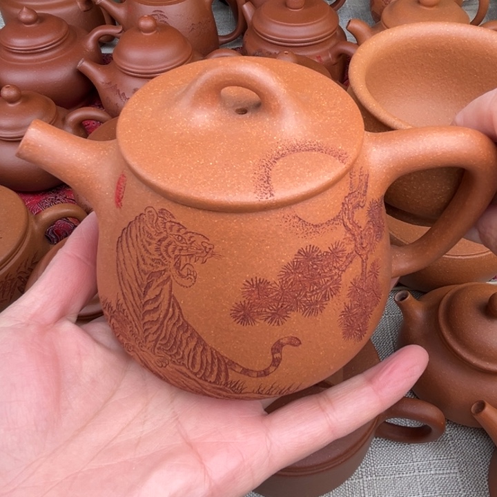 原矿黄降坡刻绘高石瓢精工半手350c c