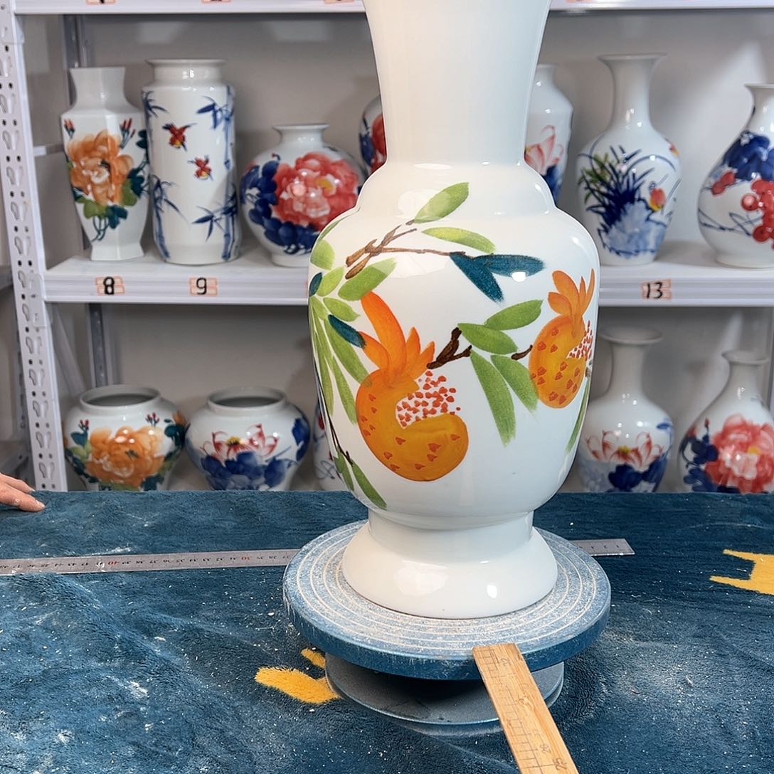 摆件景德镇陶瓷花古石