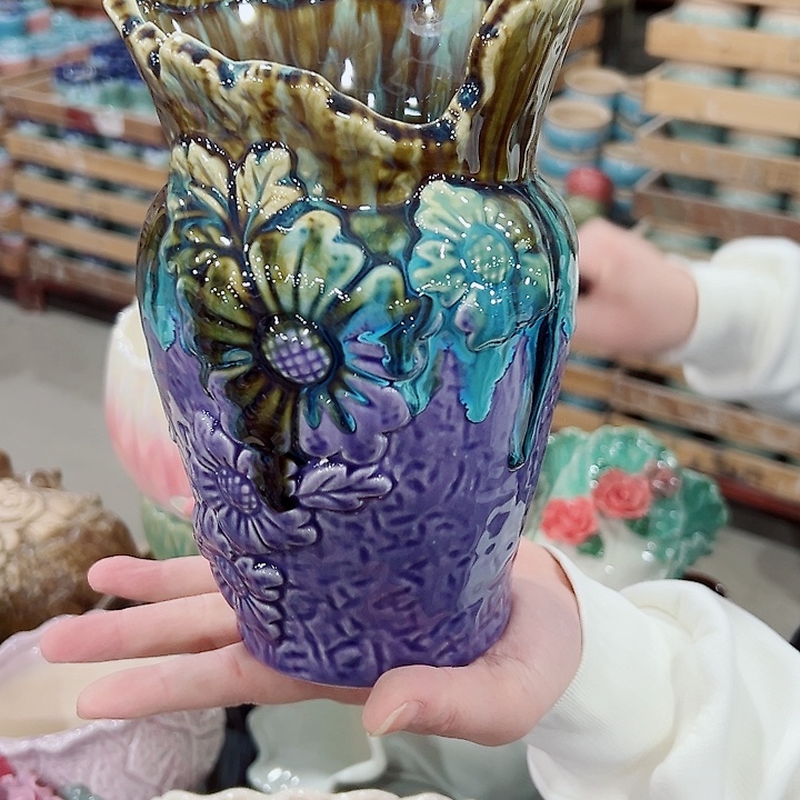 有孔.凑满10元发货多肉陶瓷花盆！