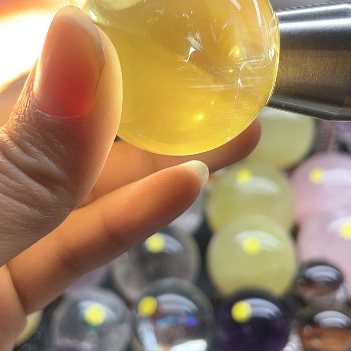 水晶天然水晶黄卡4.15蓝针未镶嵌