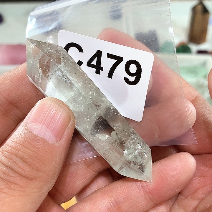 绿水晶天然水晶柱子C479未镶嵌简*