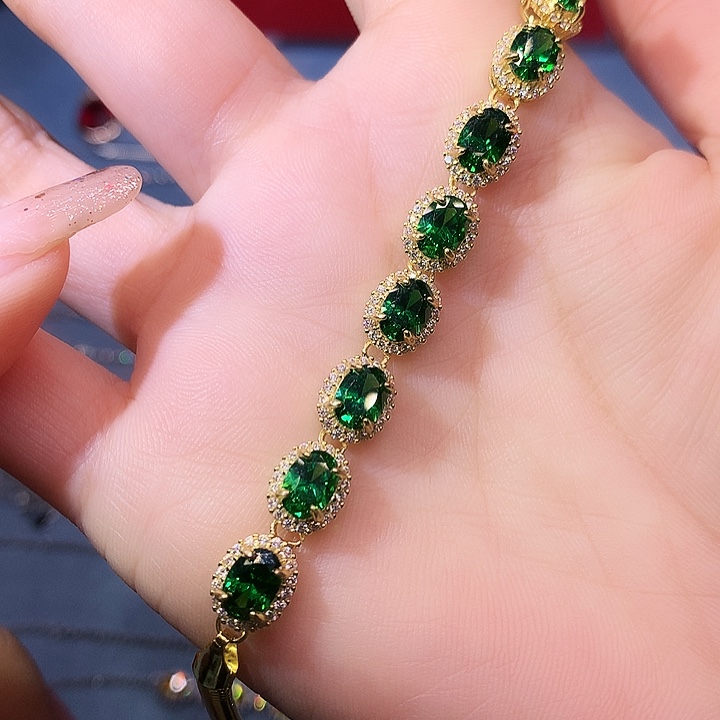 透辉石手链银S925镶嵌