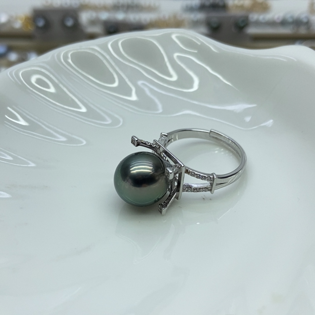 海水珍珠戒指银S925镶嵌