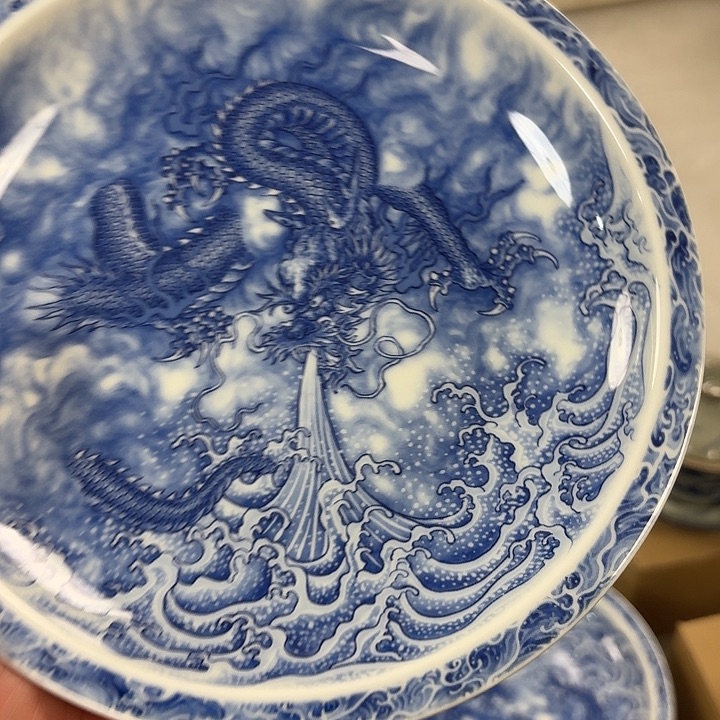 瓷片青花墨龙吸水大胡乘景德镇