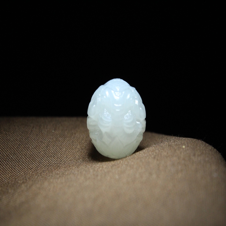 吉祥如意象珠 和田玉白玉圆珠配珠散珠单珠 直径15mm，4.67g