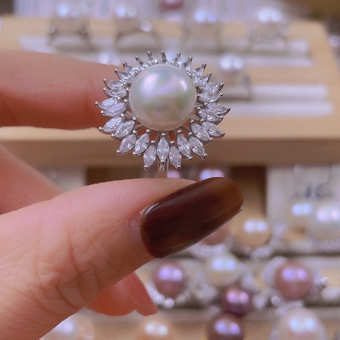 淡水珍珠戒指银S925镶嵌