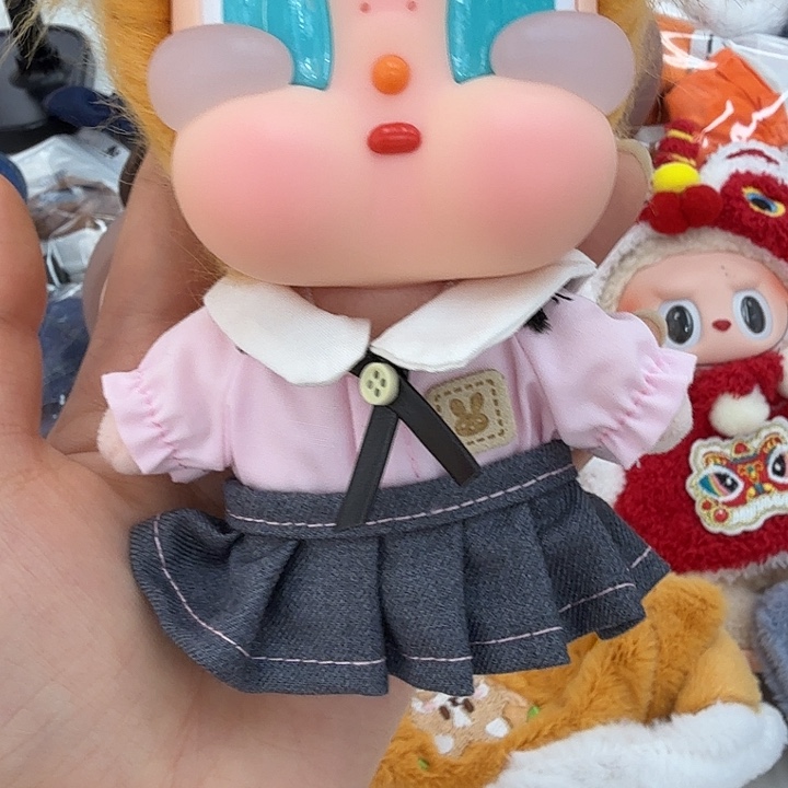 纯棉粉色学院风小裙裙