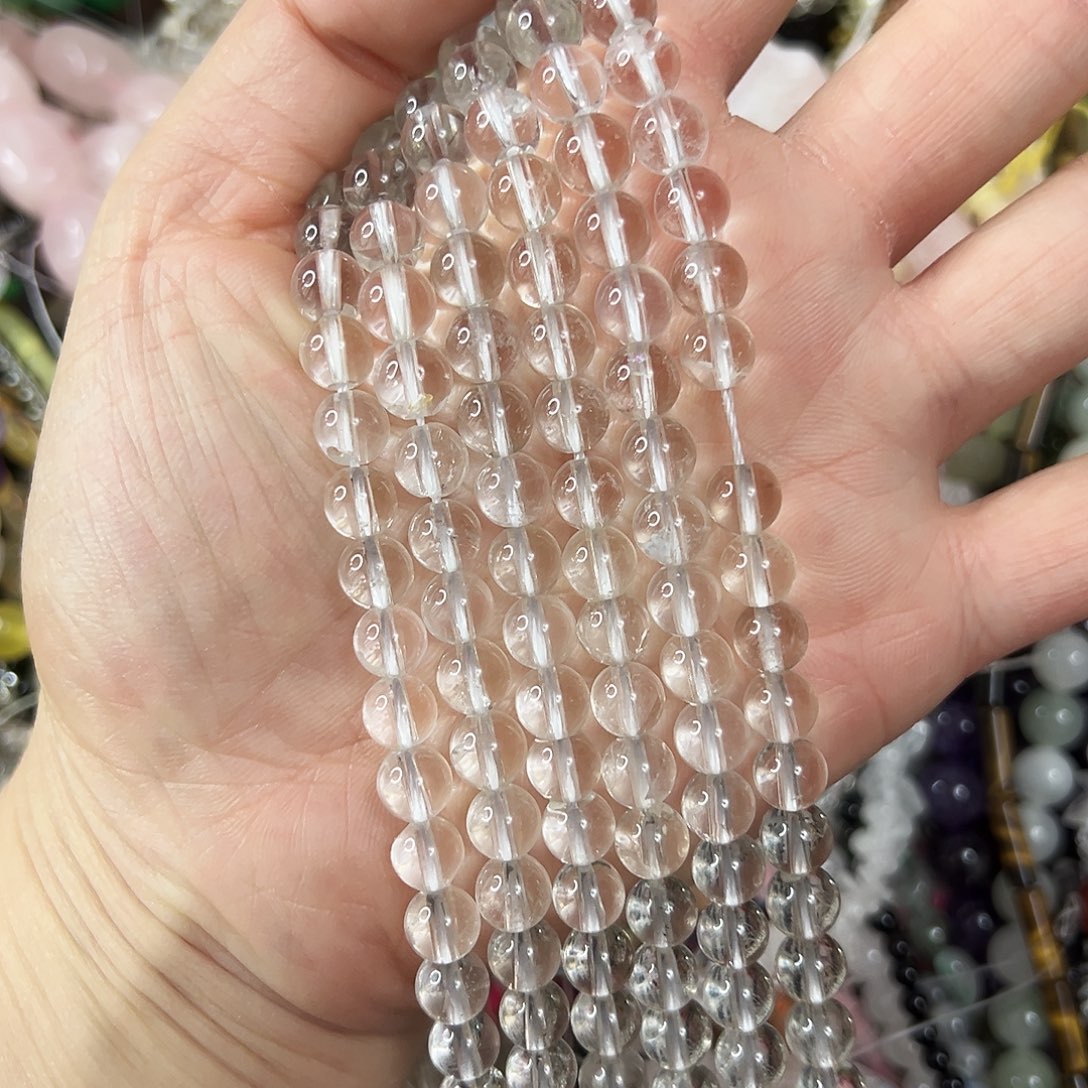 玛瑙/玉髓未镶嵌珠宝半成品，卡7浅茶晶一条