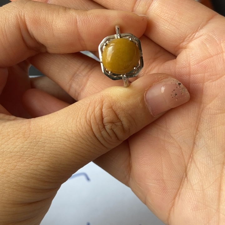 翡翠戒指银S925镶嵌戒指