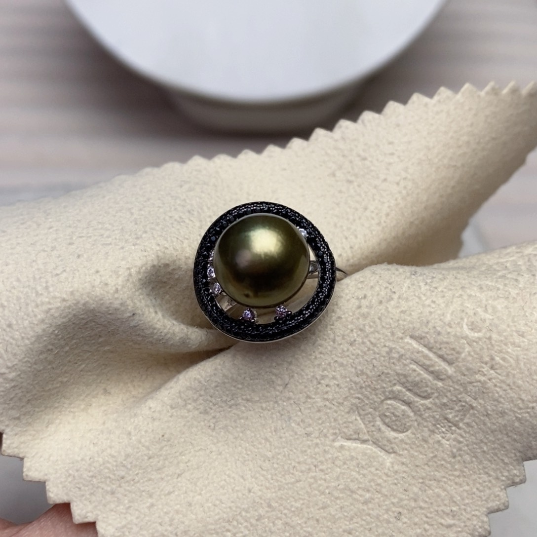 海水珍珠戒指银S925镶嵌