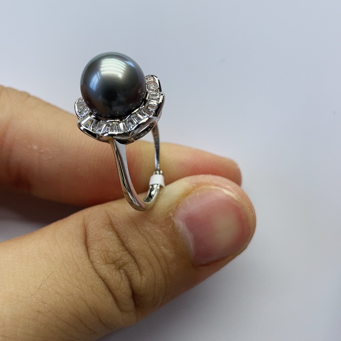 海水珍珠银S925镶嵌戒指