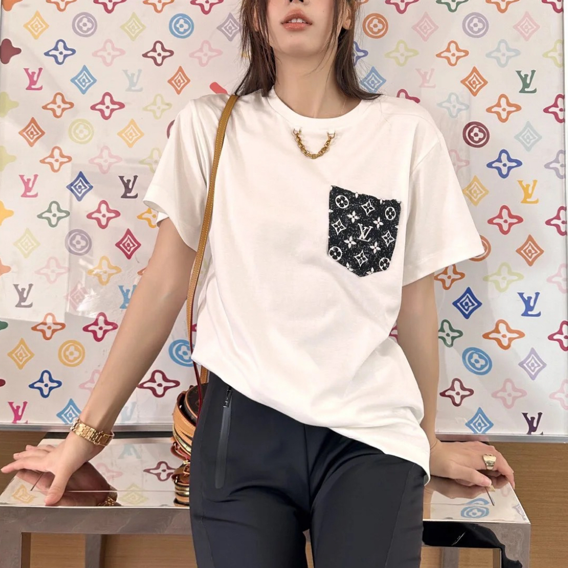 99新 LouisVuitton/路易威登 CZF2209/经典链条短袖/尺码L