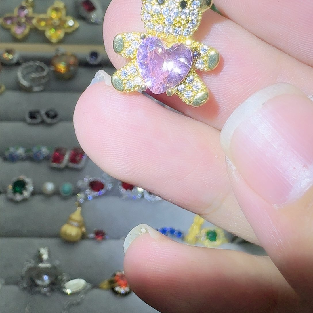 绿水晶戒指银S925镶嵌