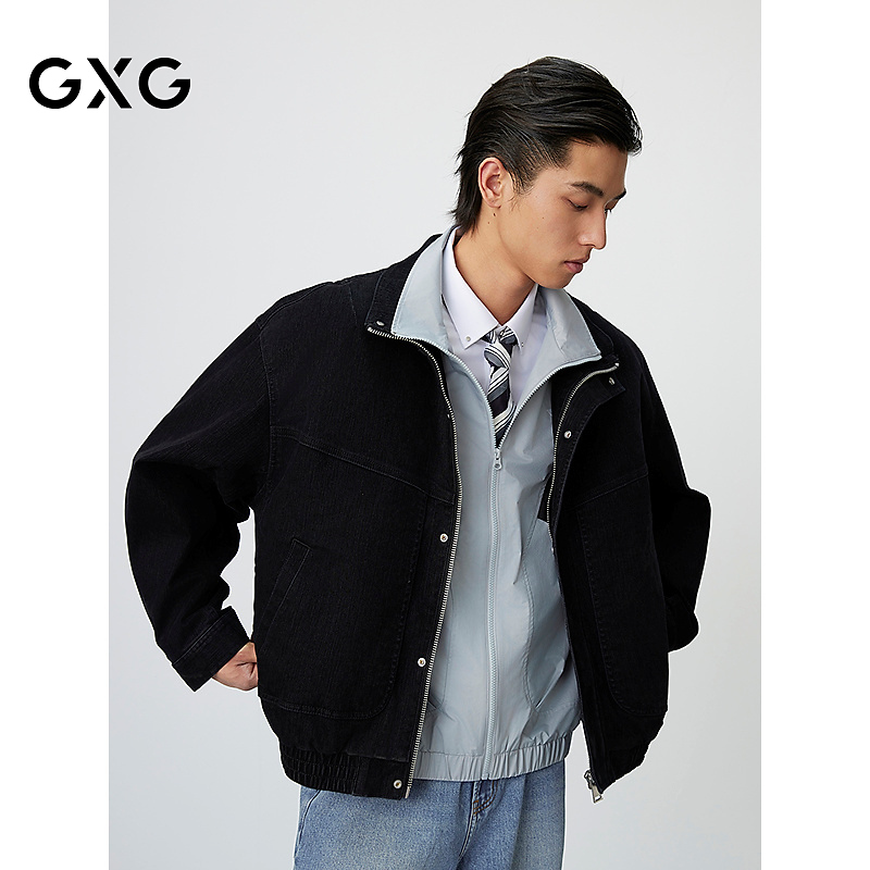 GXG男装 微肌理商务设计感立领夹克外套 25年春新品#G25DE81017