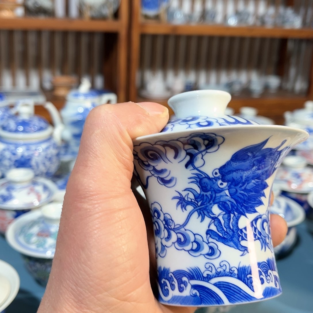 錡镇堂手工手绘盖碗