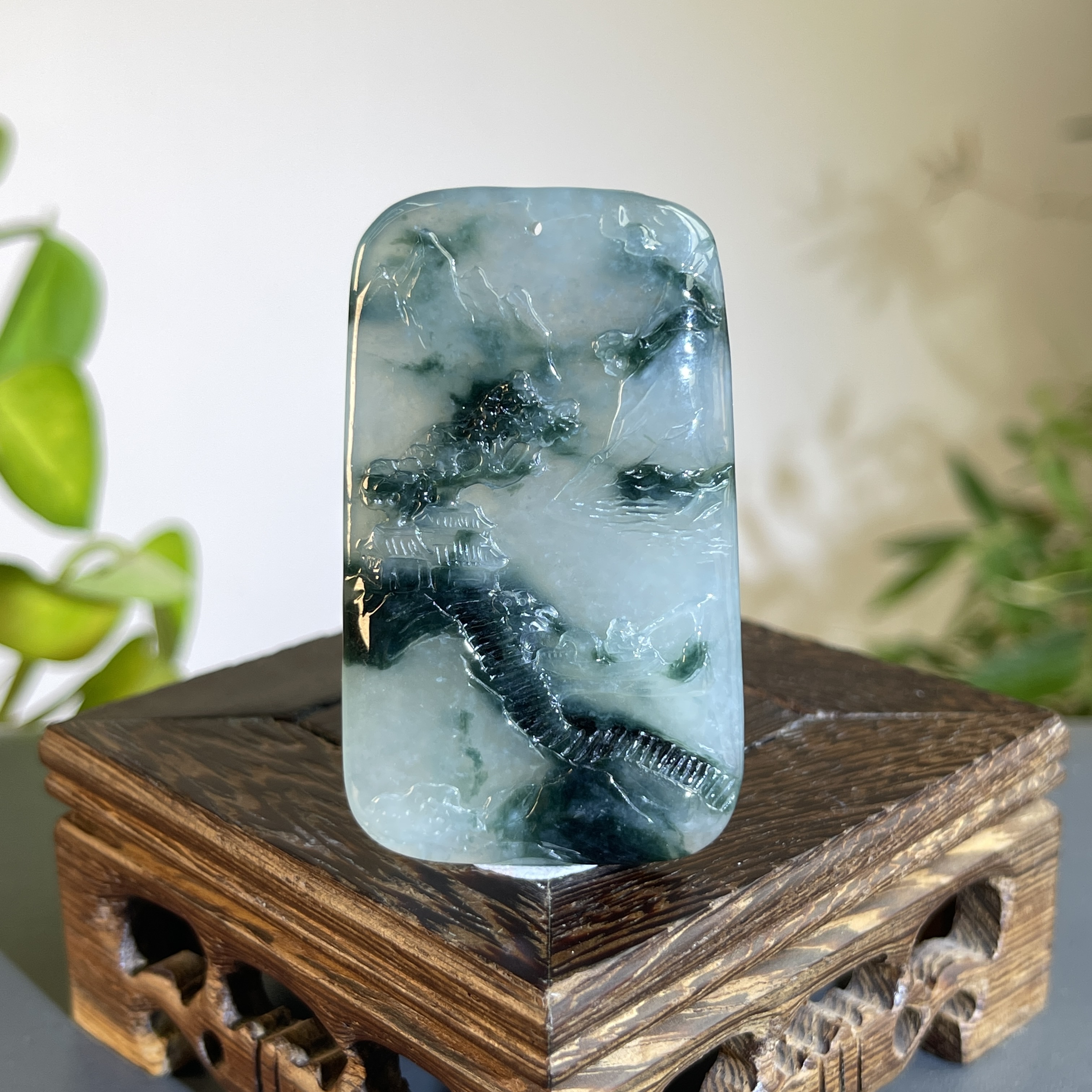 JXB26-147  天然缅甸A货翡翠 山水牌