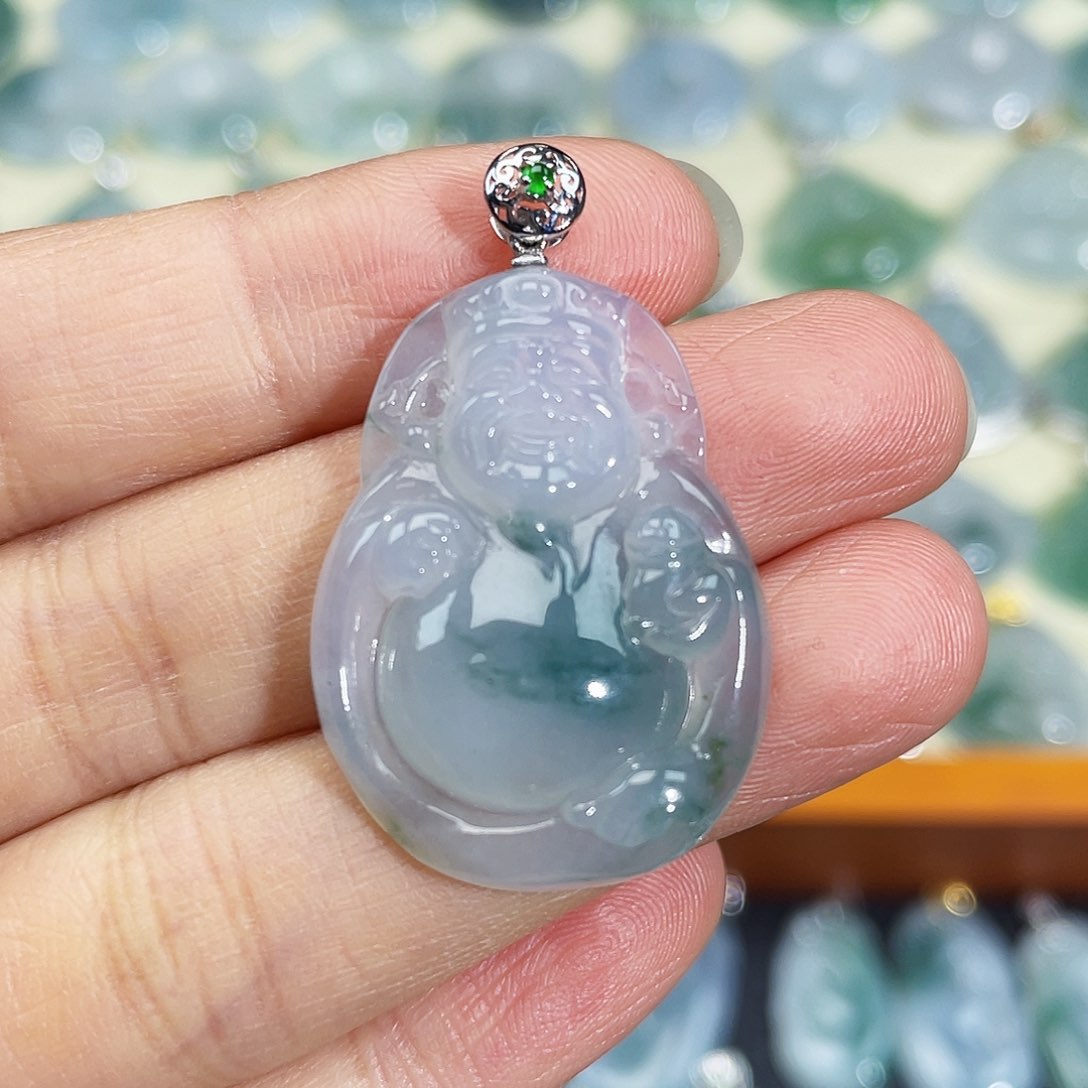 翡翠颈饰18K金镶嵌吊坠