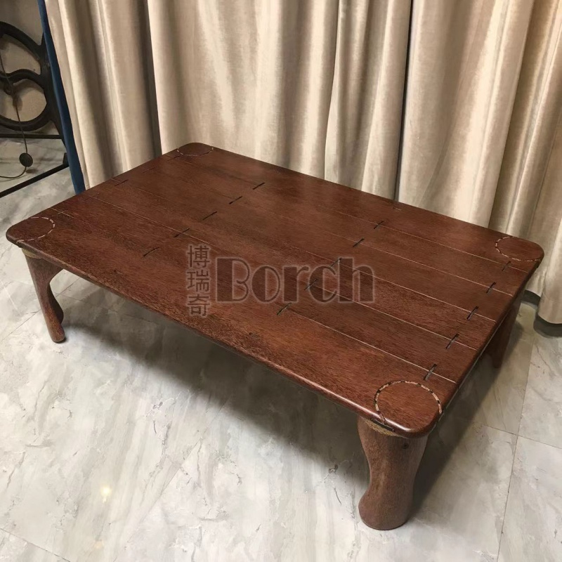 【务美艺术】部落风棕榈木茶几高奢现代长茶几方几（07819）