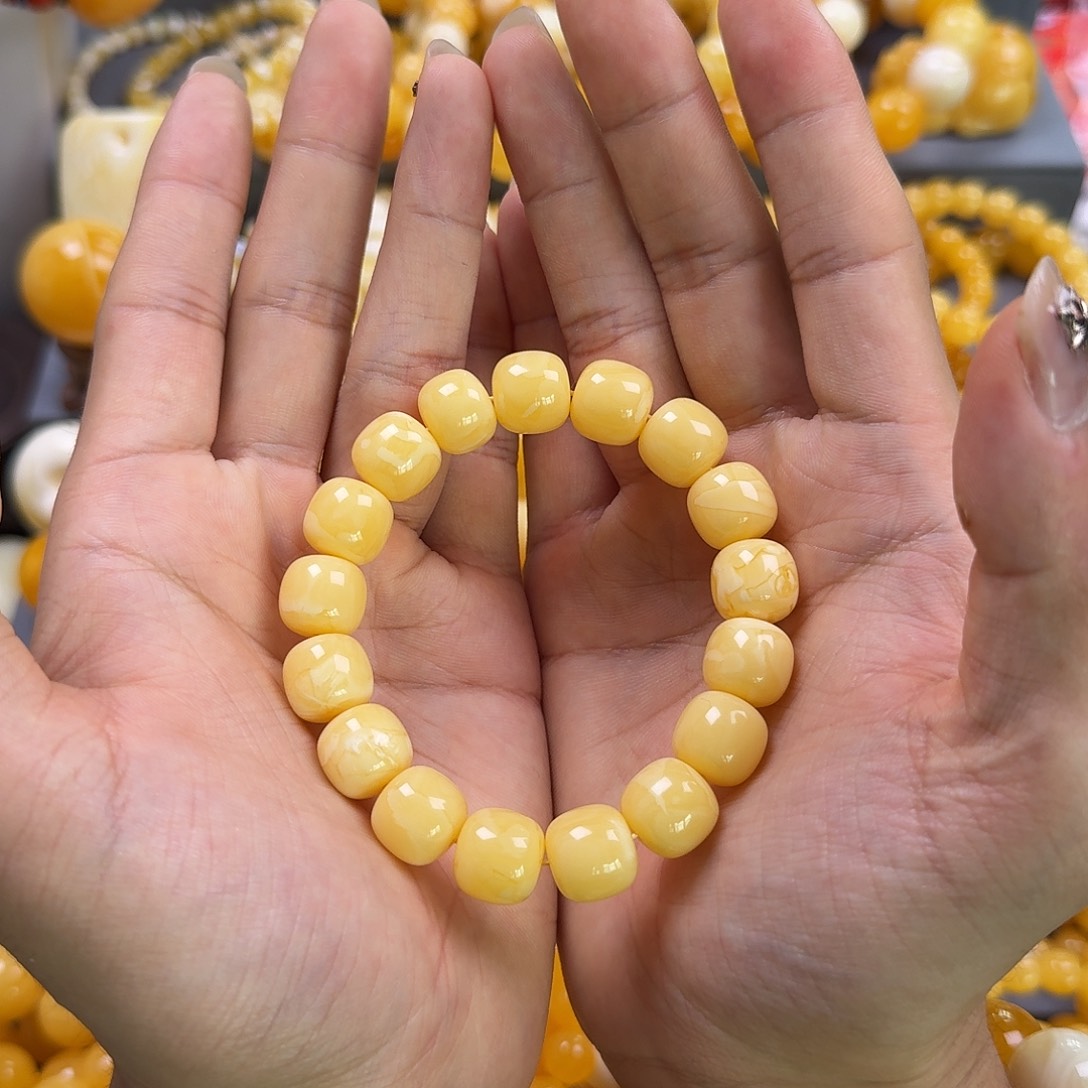 琥珀珠宝奇石未镶嵌同料13mm