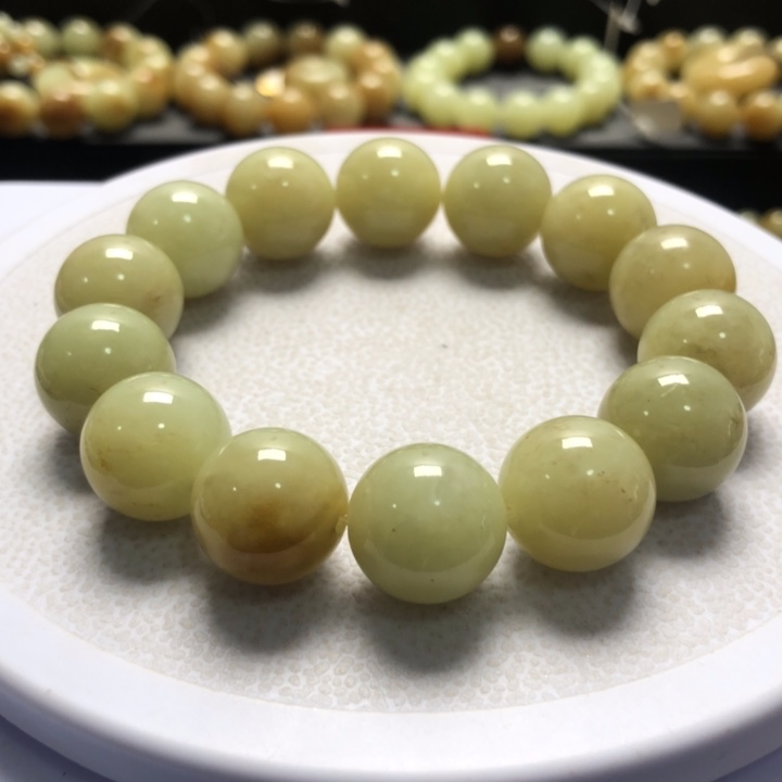 和田玉手串未镶嵌卡16