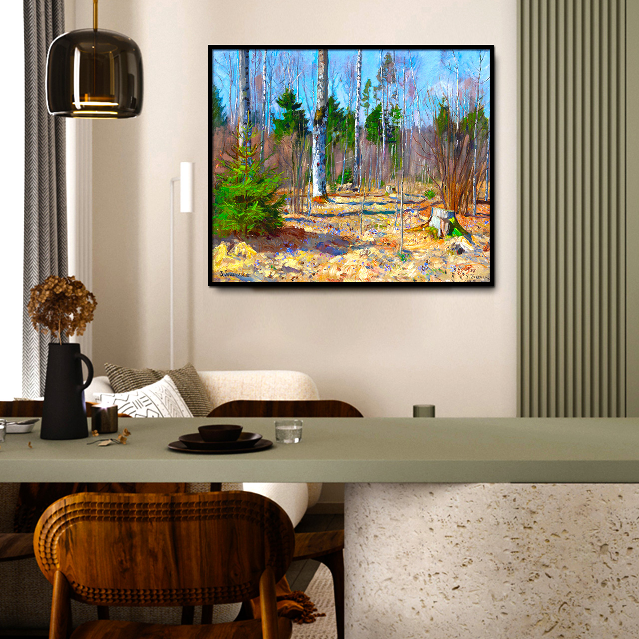 田野 风景客厅背景画