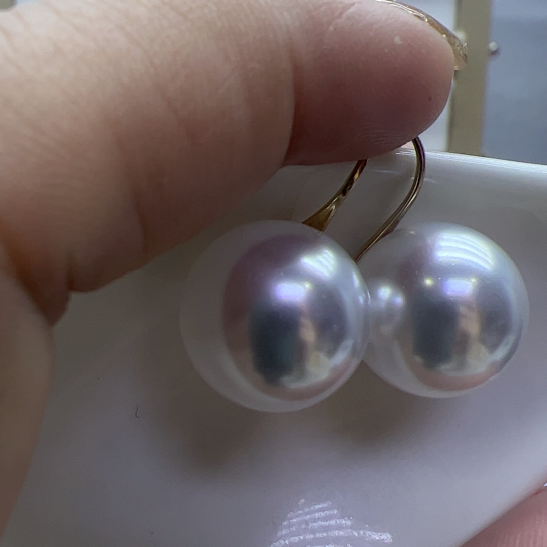 淡水珍珠耳饰18K金镶嵌