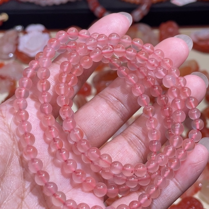 南红玛瑙冰粉多圈5m+未镶嵌273