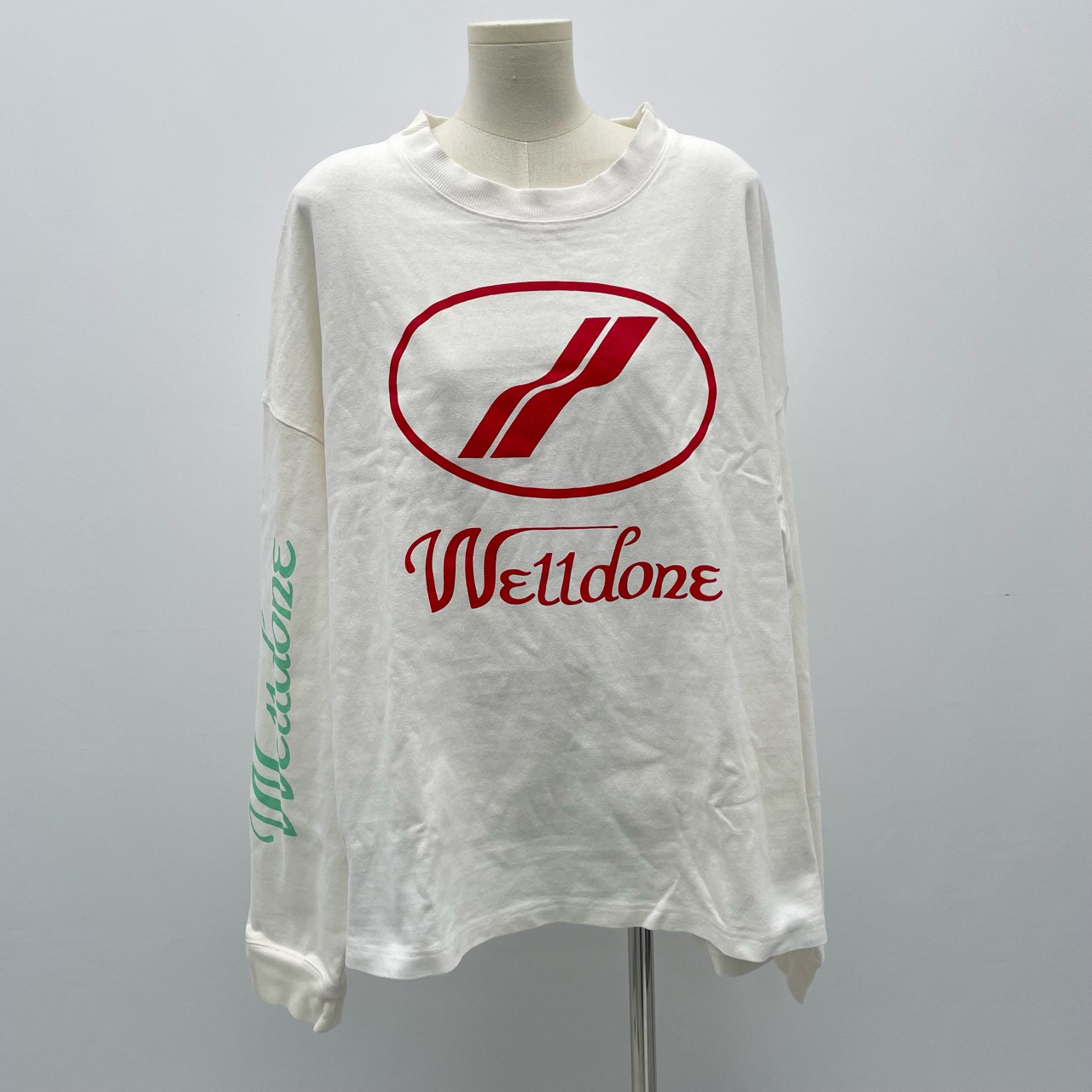95新 WE11 DONE 经典款宽松大Logo圆领印花长袖T恤  M码/6310 