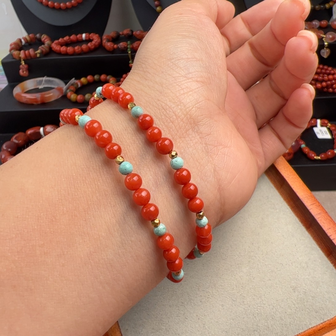 南红玛瑙银S925镶嵌（满肉两圈4.5+）