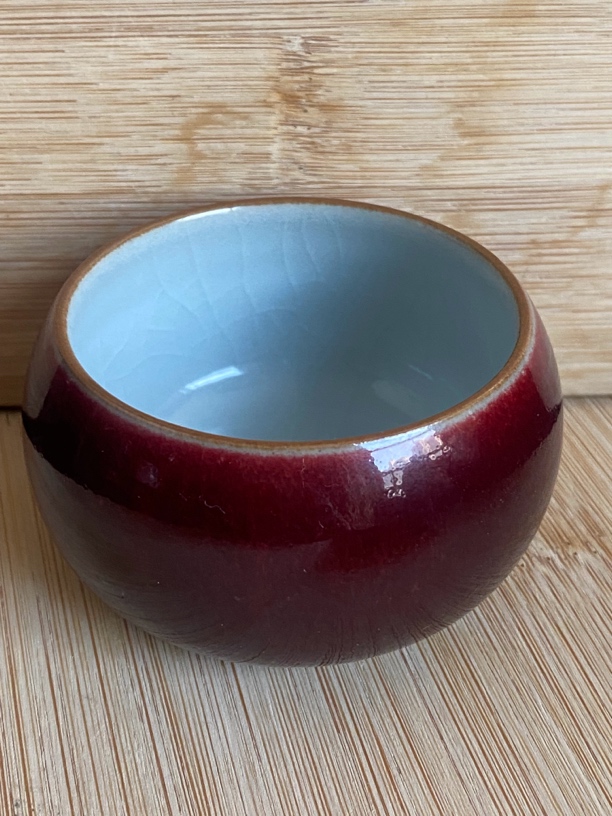 中国神后钧瓷茶具 主任杯 车厘子红