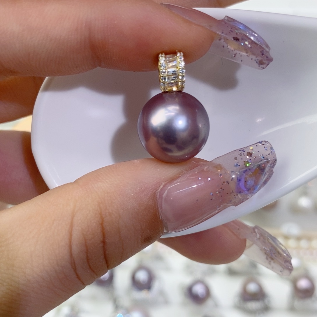 淡水珍珠银S925镶嵌颈饰陌*