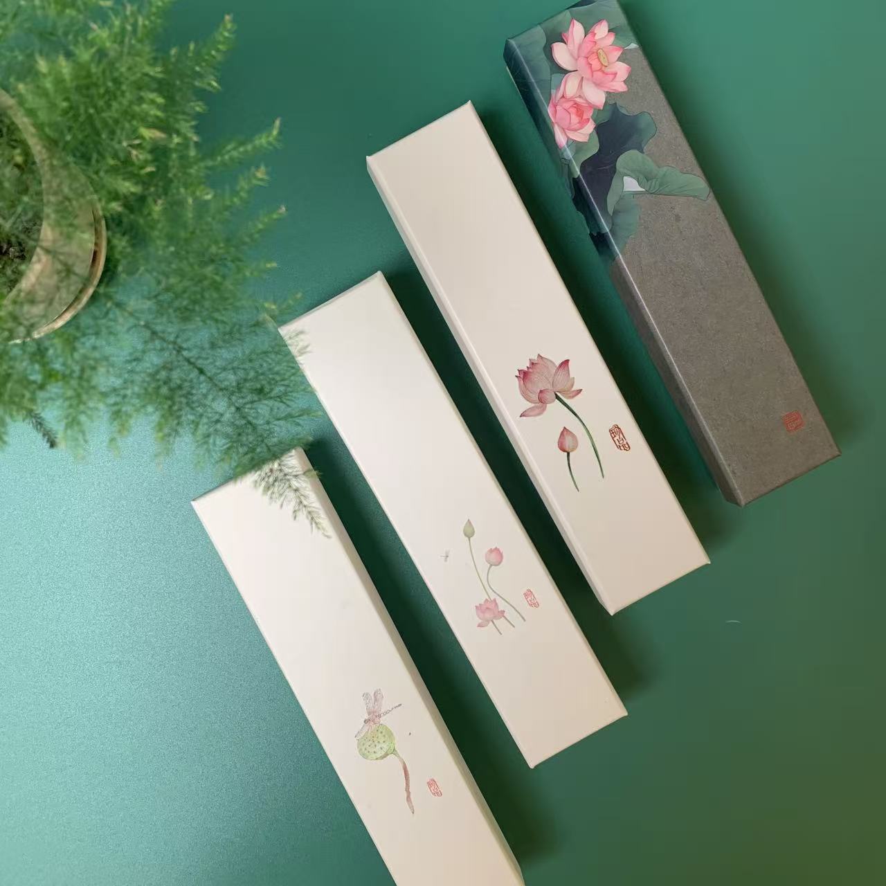 首饰盒/箱 【礼盒*袋子】新中式国风发簪礼盒送礼必备22.5*5*3.5cm