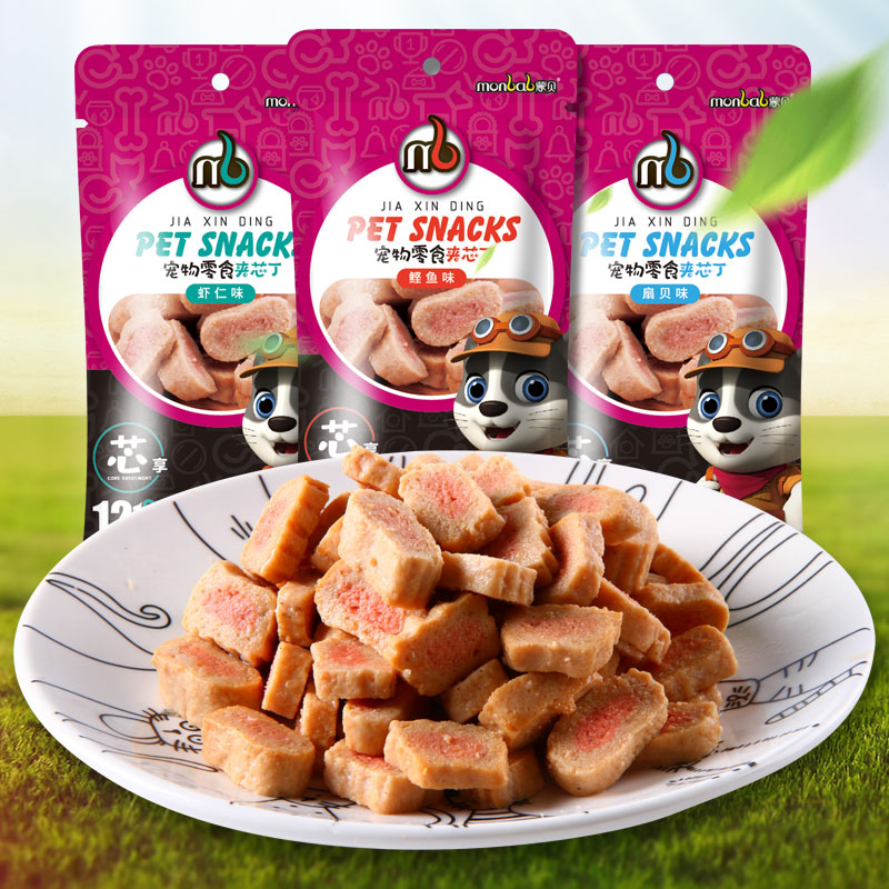 蒙贝宠物零食夹芯丁软芯棒犬猫通用互动解馋小零食
