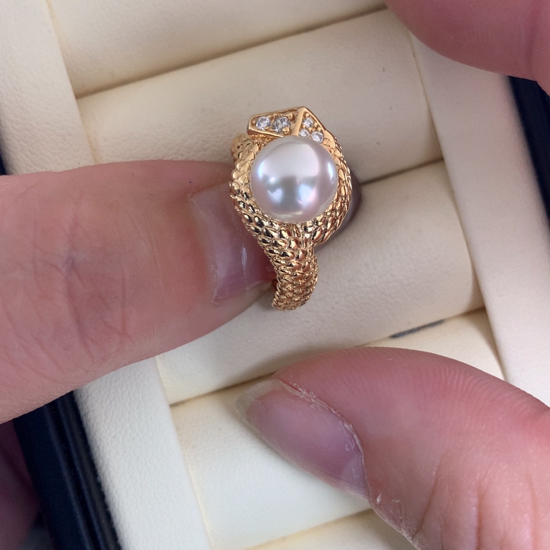 海水珍珠戒指银S925镶嵌