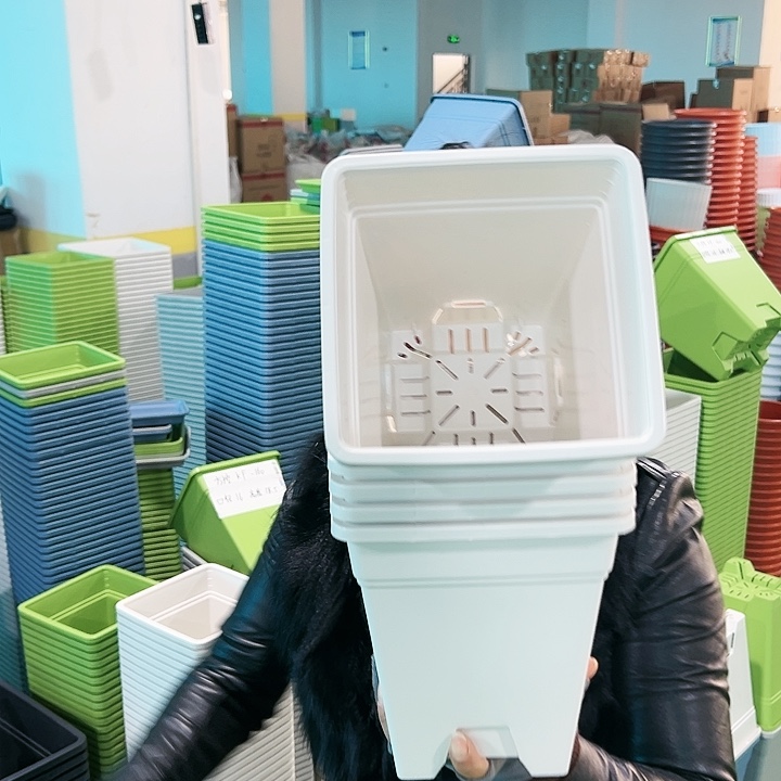 正品方盆口16高18白色无托5只